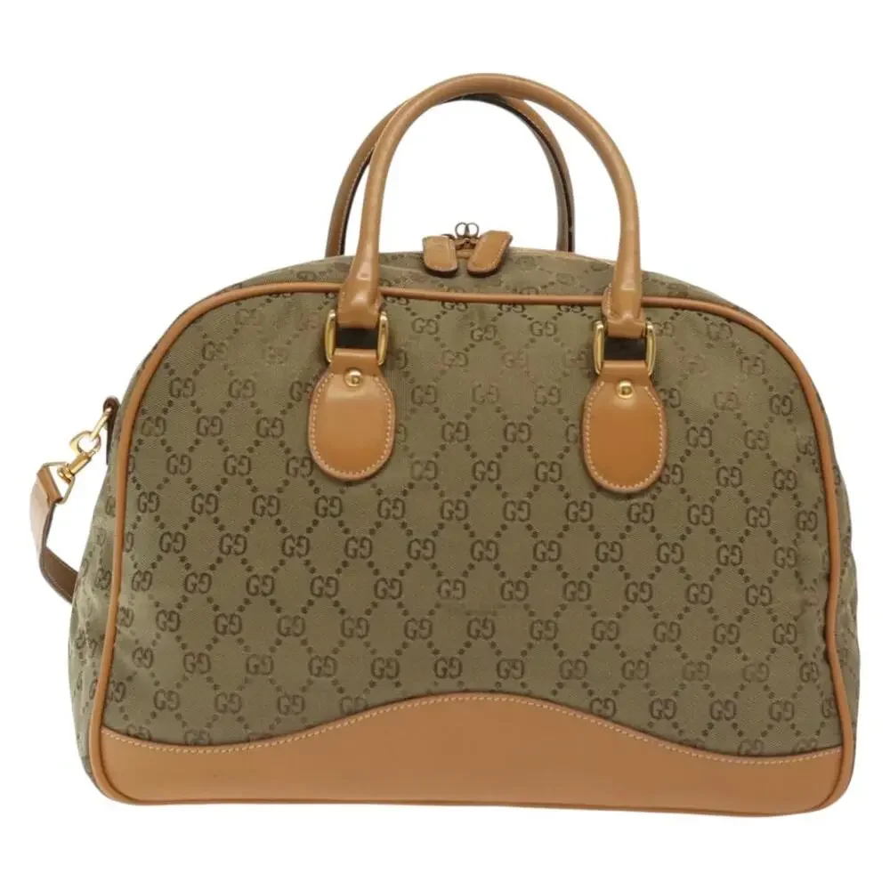 GUCCI GG Canvas Boston Bag Gold Beige 013 123 013 123